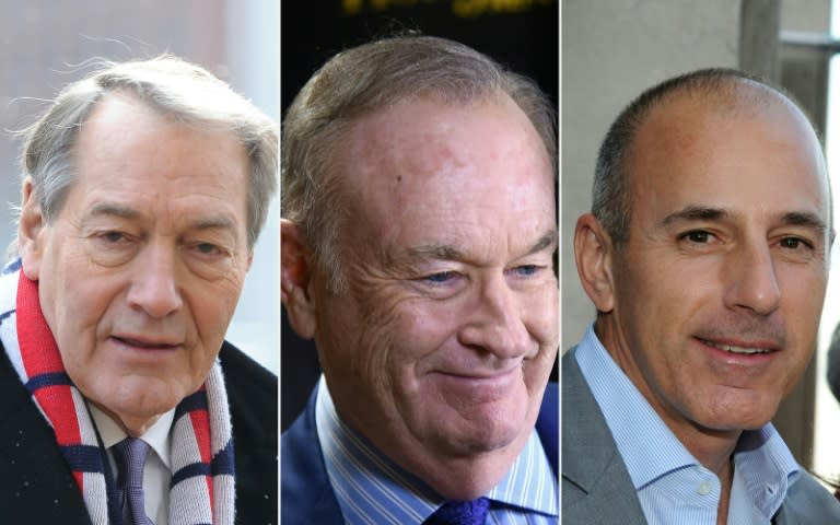 TV stars Charlie Rose, Bill O'Reilly and Matt Lauer (left to right) were all felled by sexual harassment scandals