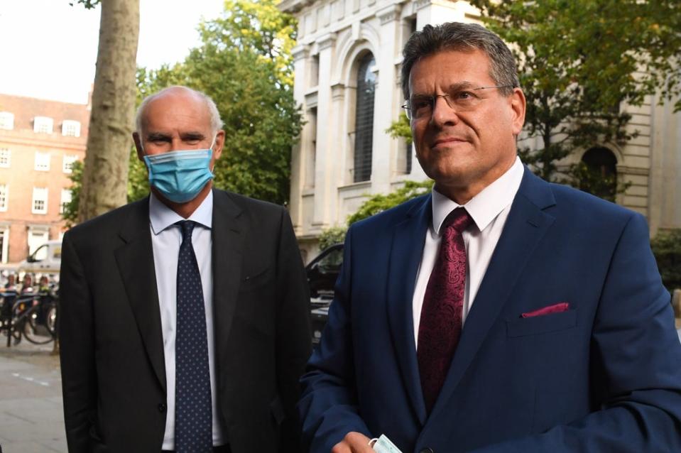 EU ambassador to the UK Joao Vale de Almeida (left) said the bloc has gone to the limits of what it can do to resolve the problems of post-Brexit trade in Northern Ireland (Stefan Rousseau/PA) (PA Archive)