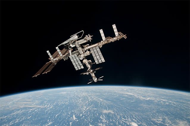 The International Space Station orbits Earth. ESA/NASA/Getty Images