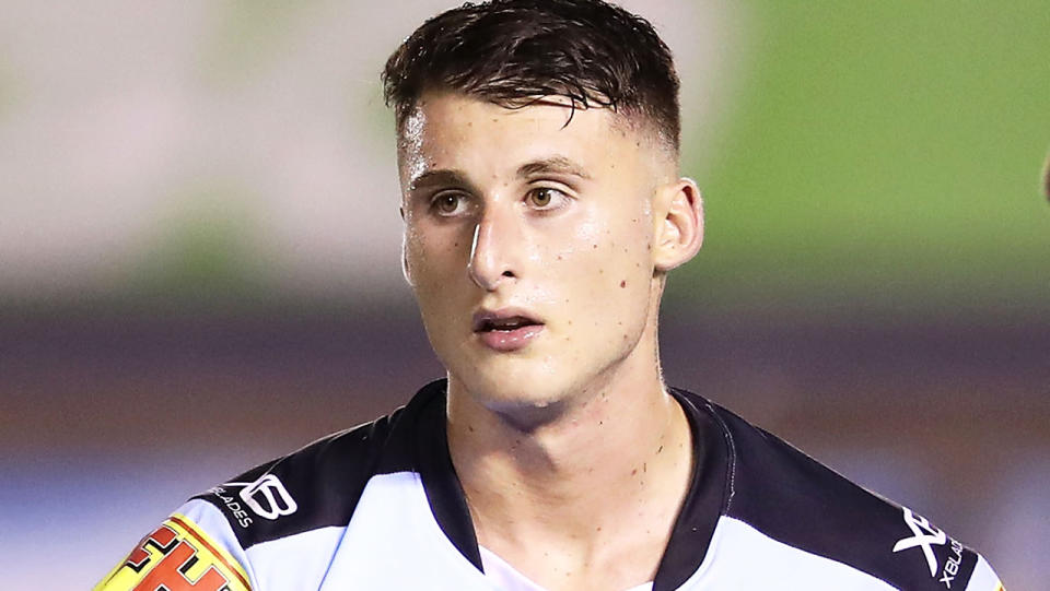 Cronulla Sharks centre Bronson Xerri is pictured after an NRL match.