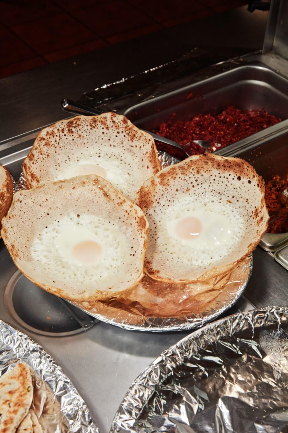 Egg Hoppers available for buffet diners.