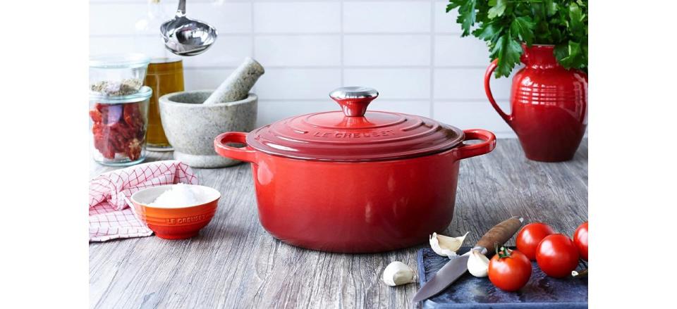 Le Creuset Enameled Cast Iron Signature Round Dutch Oven, 5.5 qt., in Cerise