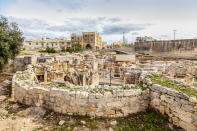 Hagar Qim, ancient Megalithic Temple of Malta, is a UNESCO world heritage site on the island nation of Malta. Heritage sites around the world are under threat due to conditions created by climate change. Increased risk for floods or fire put some of the world's most famous monuments and locations in jeopardy. (Getty)