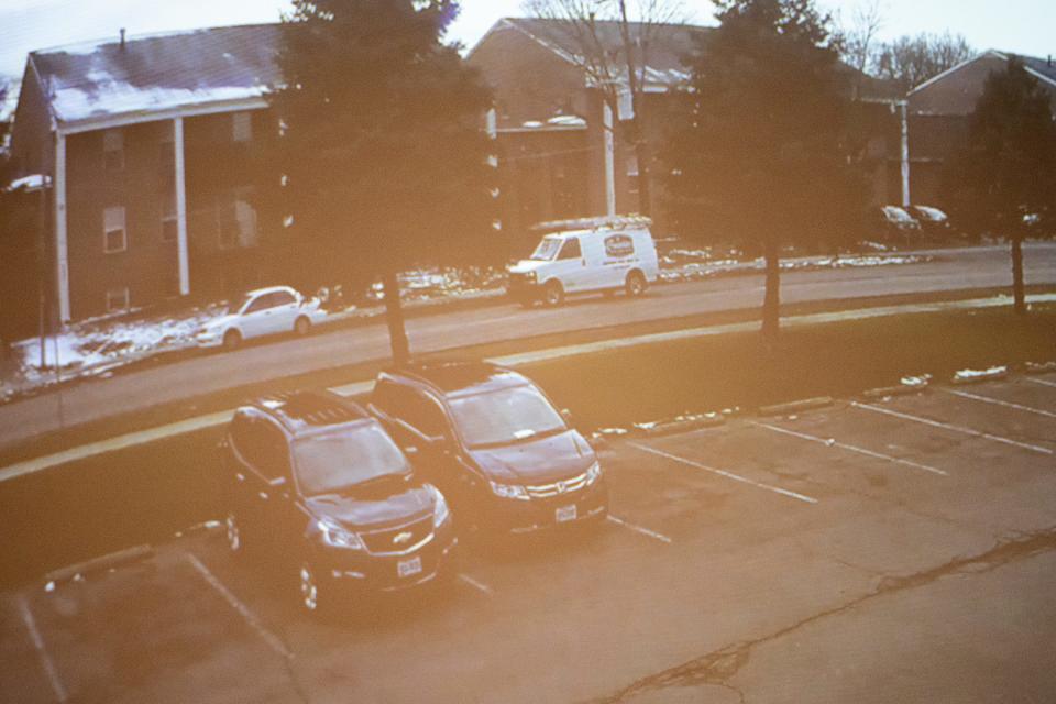 The work van of Christopher Corne is visible in a video when he was following Jason Meade and Casey Goodson Jr. back to Estates Place in the trial of Michael Jason Meade at the Franklin County Common Pleas Court.