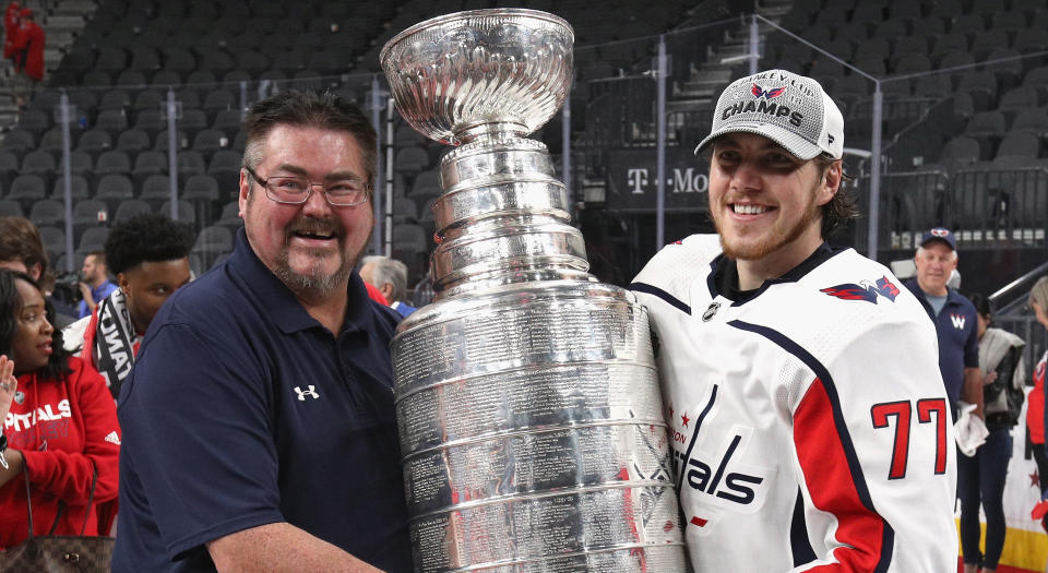 Tim Oshie couldn't make the Washington Capitals' father's trip, but he certainly was not left out.  (Getty Images)