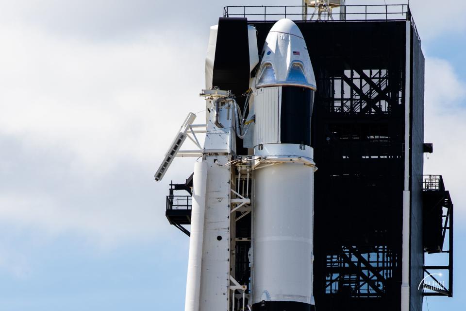 SpaceX Crew Dragon Demo 1 Unmanned Jan 17 2019. 
Picture taken by Jon Galed