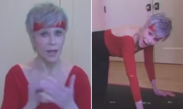 Jane Fonda in her all new home workout clip