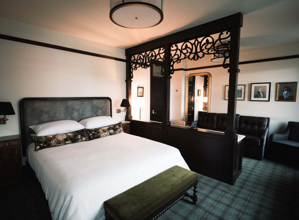 The boutique hotel describes its rooms as “old world charm meets contemporary comfort.”