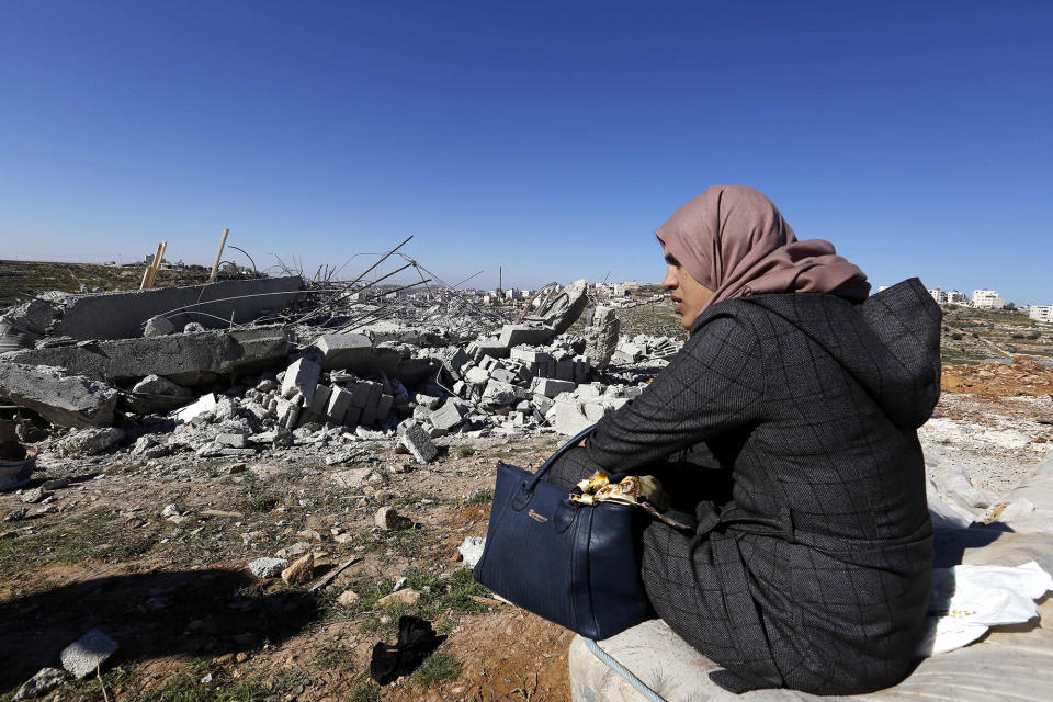 Demolished homes in Hebron