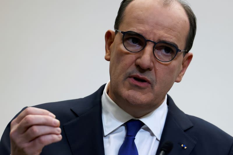 FILE PHOTO: French Prime Minister Jean Castex holds a press conference in Paris