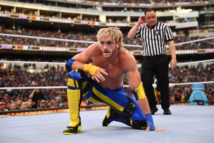 Logan Paul in the ring at Wrestlemania