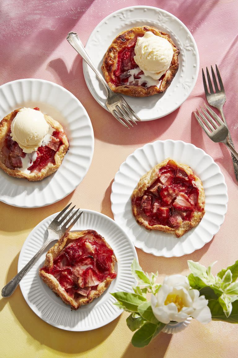 mothers day desserts strawberry rhubarb galettes