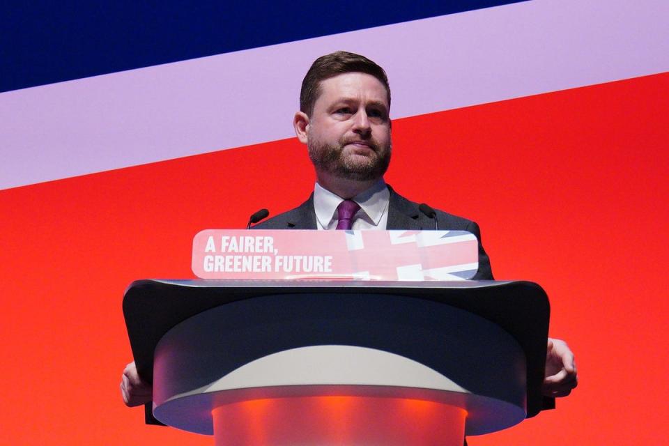 Shadow environment secretary Jim McMahon speaks during the Labour conference (Peter Byrne/PA) (PA Wire)