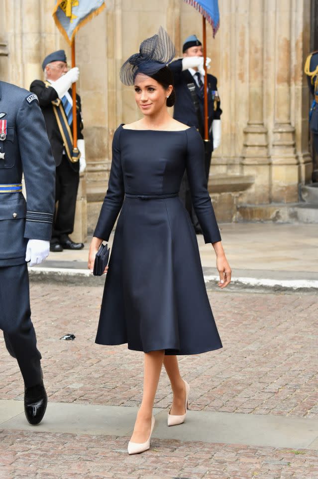 Con un vestido de Dior. (Getty Images)