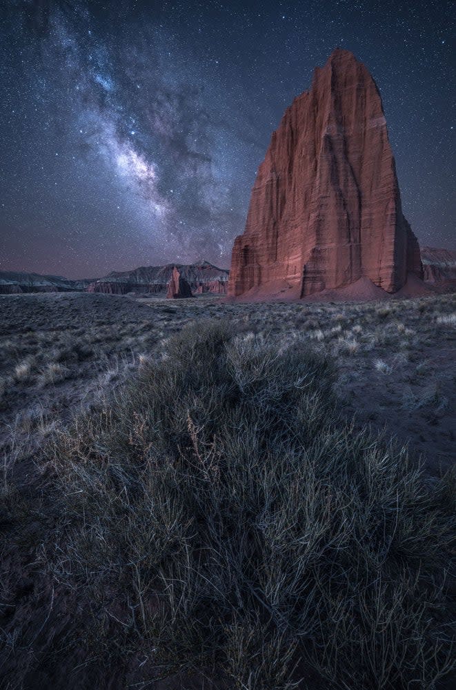 Temple of the Sun and Moon under the Milky Way - Capitol Reef National Park