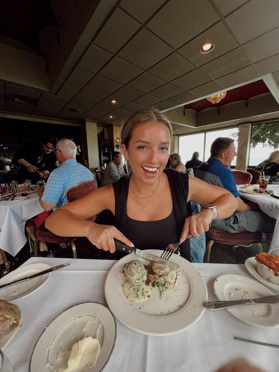 Grace Girard dining at the Hobnob supper club in Racine. The Wisconsinite will be on FOX's "Farmer Wants a Wife" Season 2, which premieres at 8 p.m. CT Feb. 1.