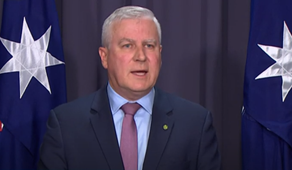 Deputy PM Michael McCormack at the press conference.