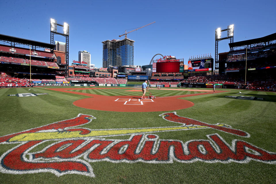 The St. Louis Cardinals have been limited to five games this season. Here are some bizarre stats stemming from their absence. (Photo by Jamie Squire/Getty Images)