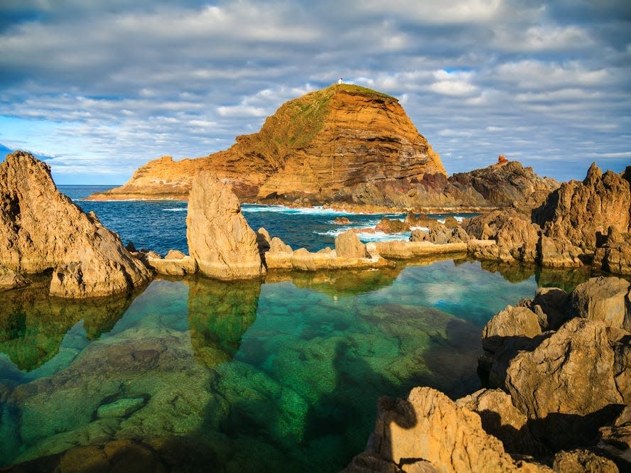 natural swimming pools of volcanic lava in Porto Moniz, Madeira island, Portugal