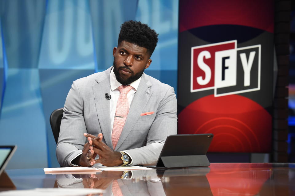 Emmanuel Acho on the set of "Speak For Yourself" on FS1 (Courtesy: Fox)