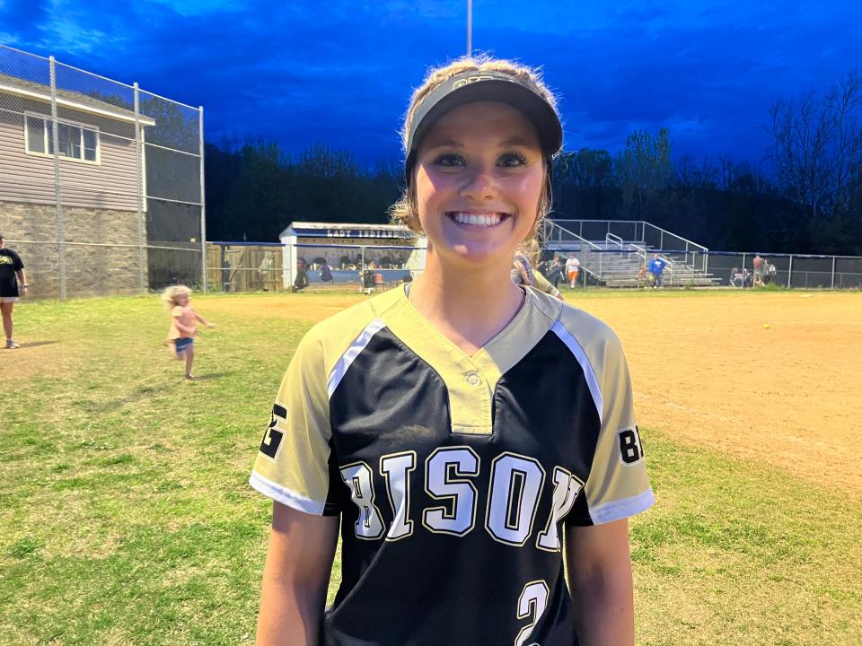 Caroline Alger had three hits, four RBIs and pitched four innings of scoreless ball in Buffalo Gap's win over Fort Defiance Tuesday night.