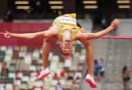 <p>Mateusz Przybylko of Team Germany competes in the Men's High Jump Qualification on day seven of the Tokyo 2020 Olympic Games at Olympic Stadium on July 30, 2021 in Tokyo, Japan. (Photo by Patrick Smith/Getty Images)</p> 