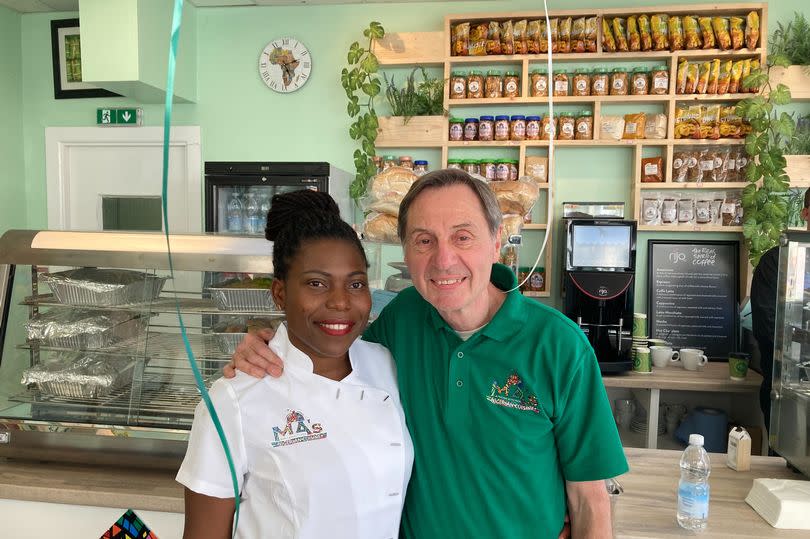 Maggie and David Everitt are delighted to see the opening of Ma's African Kitchen on Barton Street.