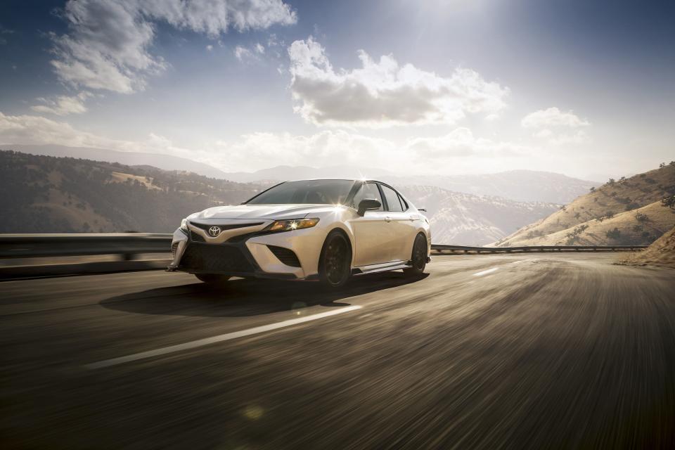 <p>Are you prepared for the hottest ever factory <a rel="nofollow noopener" href="https://www.caranddriver.com/toyota/camry" target="_blank" data-ylk="slk:Toyota Camry;elm:context_link;itc:0;sec:content-canvas" class="link ">Toyota Camry</a>? If the <a rel="nofollow noopener" href="https://www.caranddriver.com/flipbook/toyota-camry-reasons-better" target="_blank" data-ylk="slk:latest model's extroverted nature and surprising athleticism;elm:context_link;itc:0;sec:content-canvas" class="link ">latest model's extroverted nature and surprising athleticism</a> weren't enough to convince you that the Camry's staid persona isn't actively being eroded by Toyota, <a rel="nofollow noopener" href="https://www.caranddriver.com/news/a25137307/2020-toyota-camry-trd-photos-info/" target="_blank" data-ylk="slk:the 2020 Camry TRD;elm:context_link;itc:0;sec:content-canvas" class="link ">the 2020 Camry TRD</a> just might. This all-new trim level will be getting a sportier suspension tune and wild styling accents that build on the current Camry's sport-themed XSE trim level. Swipe through our gallery of the 2020 Camry TRD as Toyota has presented it so far (final specifications are forthcoming) to find out what to expect. </p>