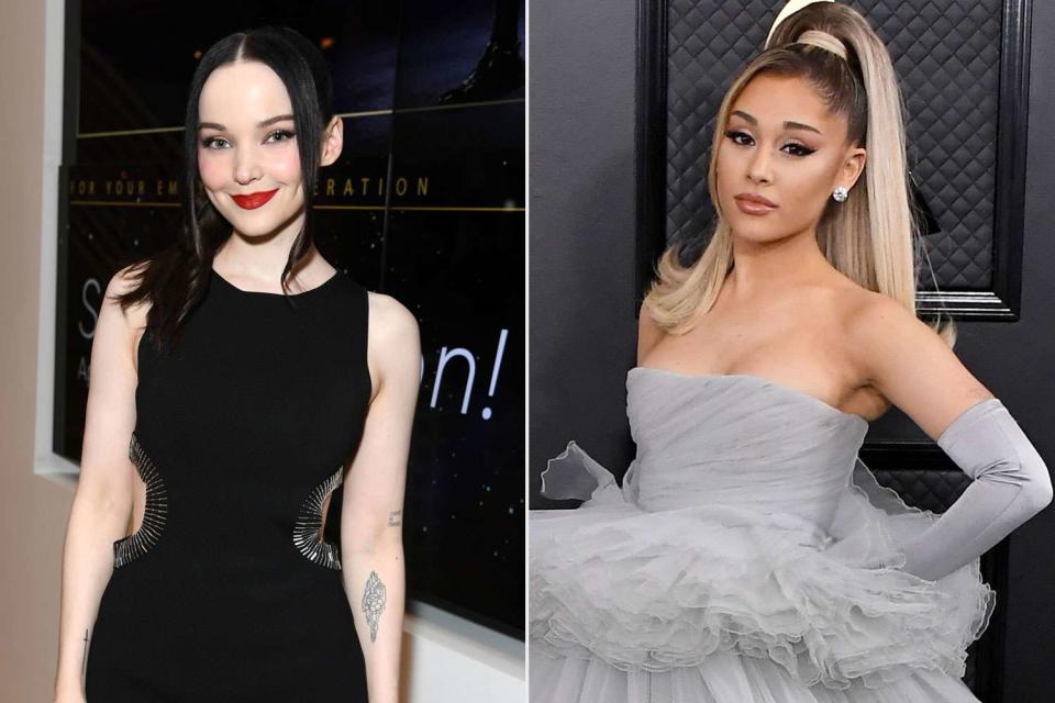 JC Olivera/GA/The Hollywood Reporter via Getty; Steve Granitz/WireImage Dove Cameron, Ariana Grande