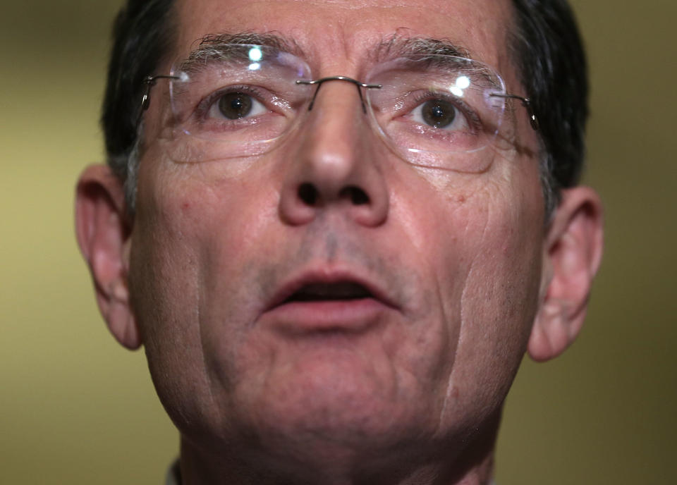 U.S. Sen. John Barrasso (R-Wyo.) speaks during a news briefing after the weekly Senate Republican Policy Luncheon March 12, 2013 on Capitol Hill in Washington, D.C. (Photo by Alex Wong/Getty Images)