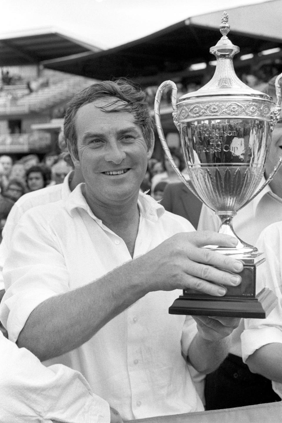 Illingworth lifts the Benson and Hedges Cup for Leicestershire in 1975 (PA Wire)