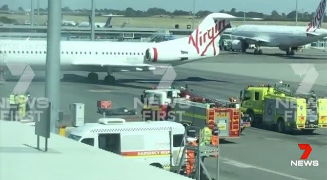 A mystery white powder that caused passengers on a Virgin charter flight to be quarantined at Perth Airport is non-hazardous, the airline later confirmed. Picture: Picture: 7 News