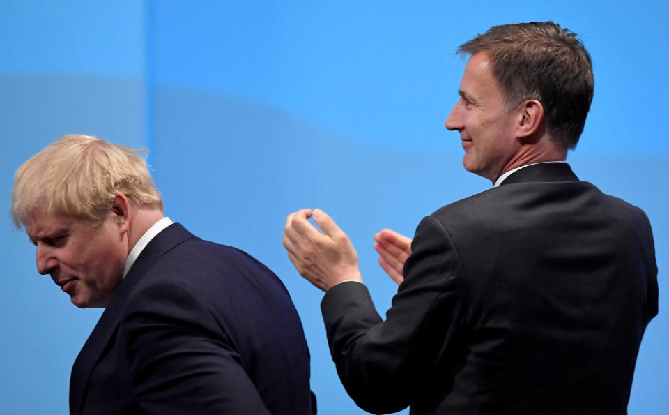 Jeremy Hunt reacts after the announcement of Boris Johnson as Britain's next Prime Minister (Picture: Reuters)