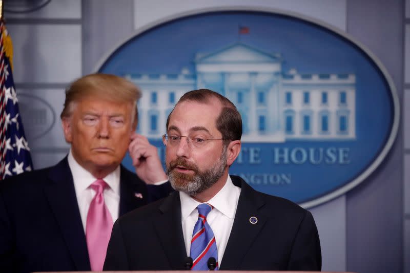 FILE PHOTO: U.S. President Trump holds news conference on the coronavirus outbreak at the White House in Washington