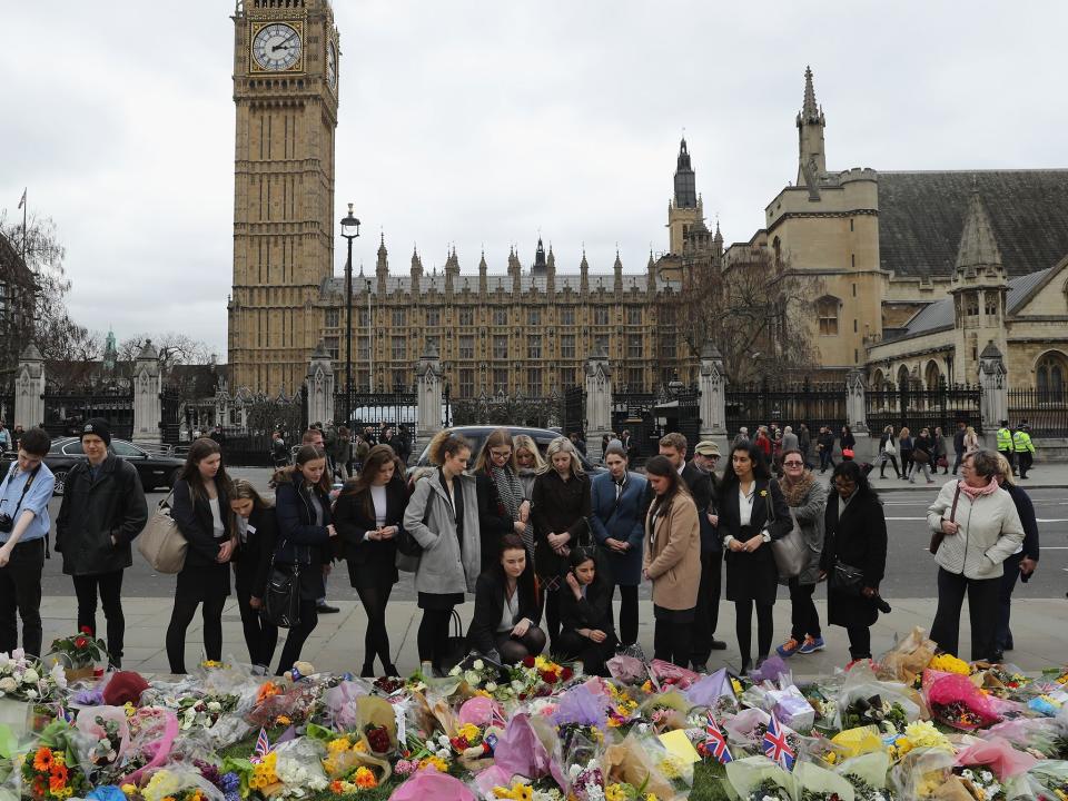 Westminster Bridge was closed for a memorial joined by hundreds of Londoners and members of the emergency services on Wednesday afternoon: Getty