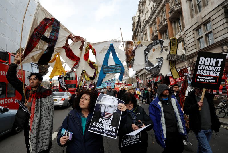 Protest against Julian Assange's extradition in London