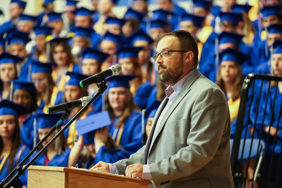 Gregory Smith, faculty guest speaker and social studies teacher, spoke about his goals and ambitions growing up and how they've changed over the years.