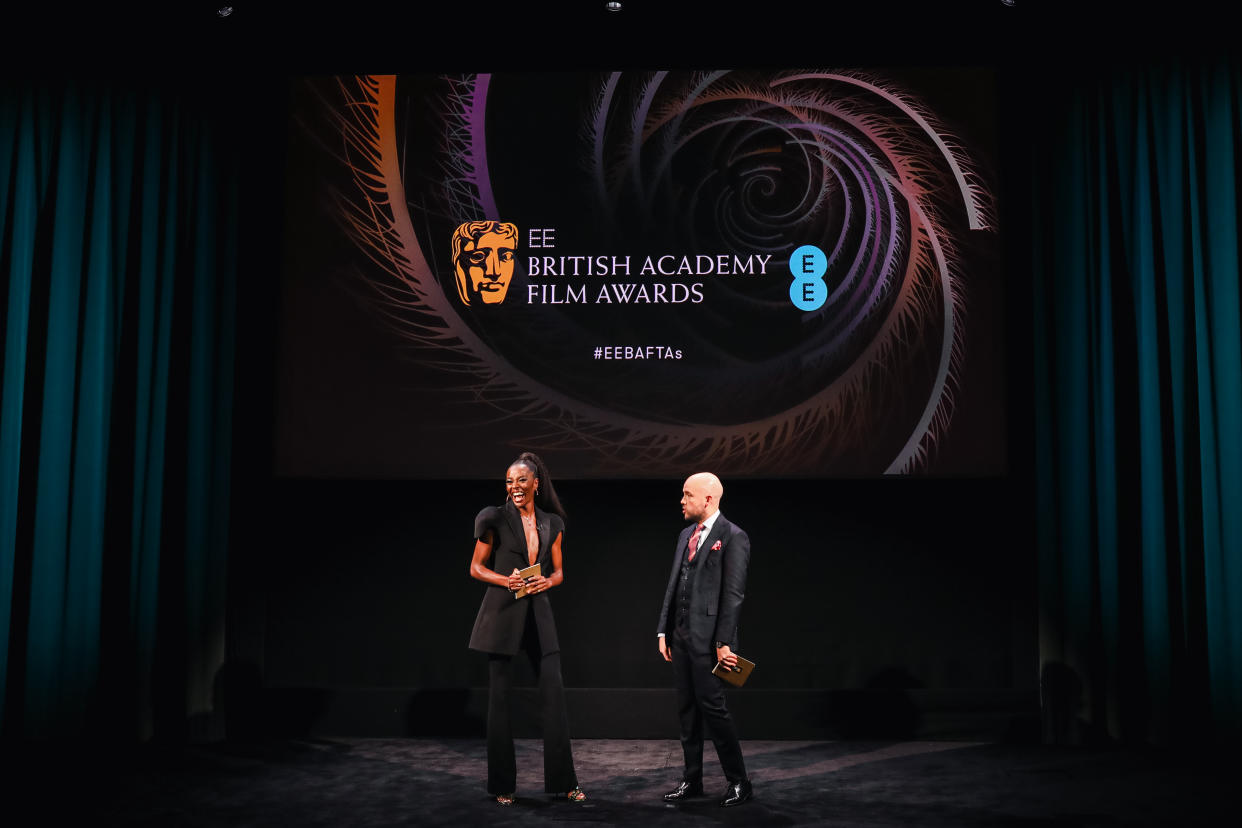Tom Allen and AJ Odudu announce the nominations for the 2022 EE British Academy Film Awards (PA)