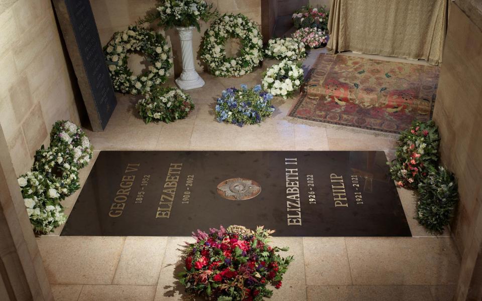 Queen Elizabeth's headstone at St George's Chapel