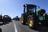 Greek farmers demonstrate against the rising cost of fuel and electricity, near the town of Karditsa