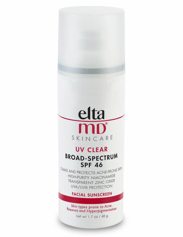 <p>Elta MD UV Clear Broad-Spectrum SPF 46, $28.80 (from $36), <a href="https://shop-links.co/1711146804000200435" rel="nofollow noopener" target="_blank" data-ylk="slk:available here;elm:context_link;itc:0;sec:content-canvas" class="link ">available here</a>.</p>