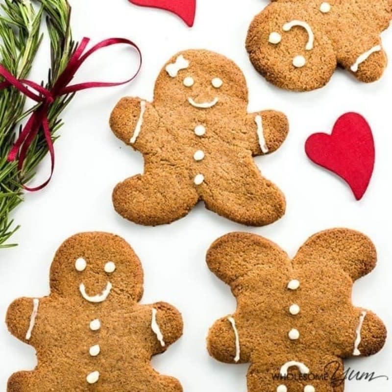 <p>Wholesome Yum</p><p>The best keto gingerbread cookies recipe to make your holidays merry and bright.</p><p><strong>Get the recipe: <a href="https://www.wholesomeyum.com/recipes/sugar-free-gingerbread-cookies-low-carb-paleo/" rel="nofollow noopener" target="_blank" data-ylk="slk:Sugar Free Gingerbread Cookies;elm:context_link;itc:0;sec:content-canvas" class="link rapid-noclick-resp">Sugar Free Gingerbread Cookies</a></strong></p>