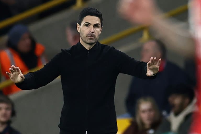 Mikel Arteta's <a class="link " href="https://sports.yahoo.com/soccer/teams/arsenal/" data-i13n="sec:content-canvas;subsec:anchor_text;elm:context_link" data-ylk="slk:Arsenal;sec:content-canvas;subsec:anchor_text;elm:context_link;itc:0">Arsenal</a> are top of the Premier League table (HENRY NICHOLLS)