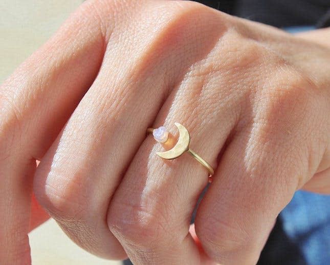 opal moon ring