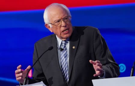 Democratic presidential candidate Senator Bernie Sanders speaks during the fourth U.S. Democratic presidential candidates 2020 election debate at Otterbein University in Westerville, Ohio U.S.