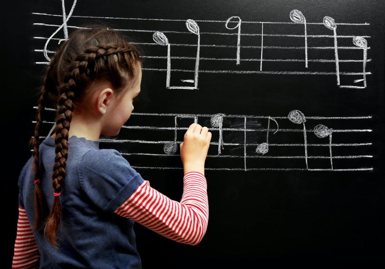   <span class="attribution"><a class="link " href="https://www.shutterstock.com/es/image-photo/cute-girl-writing-blackboard-musical-notes-345721778" rel="nofollow noopener" target="_blank" data-ylk="slk:Shutterstock / Africa Studio;elm:context_link;itc:0;sec:content-canvas">Shutterstock / Africa Studio</a></span>