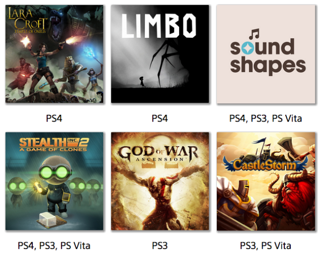 PlayStation Plus+ Free Games PS3/PS4/PSVITA