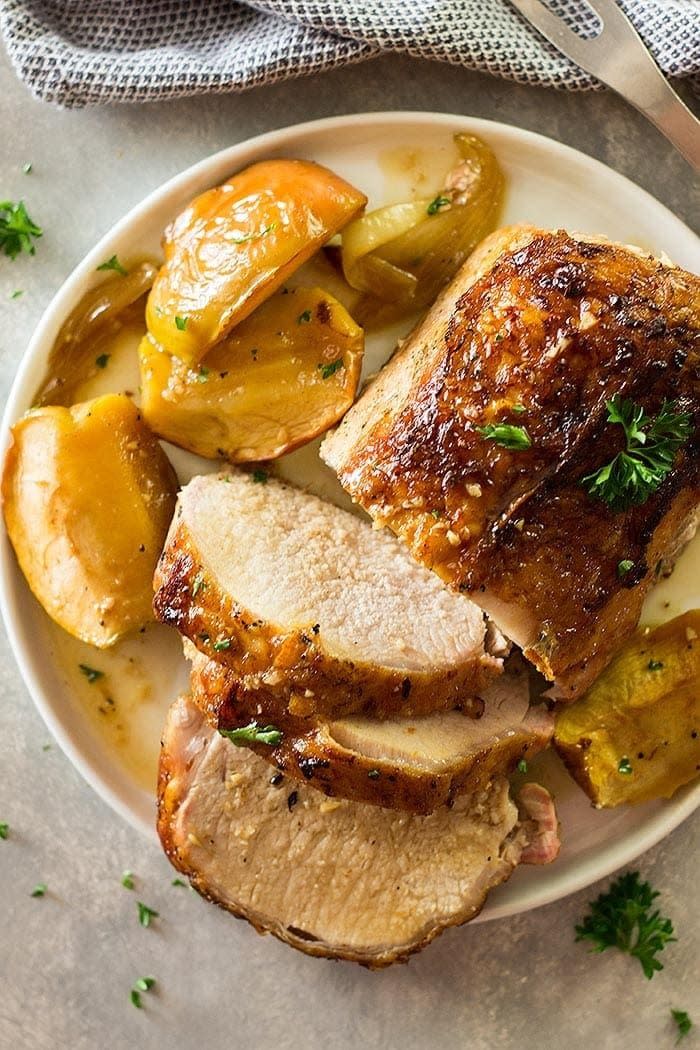onion recipes maple pork roast with apples and onions