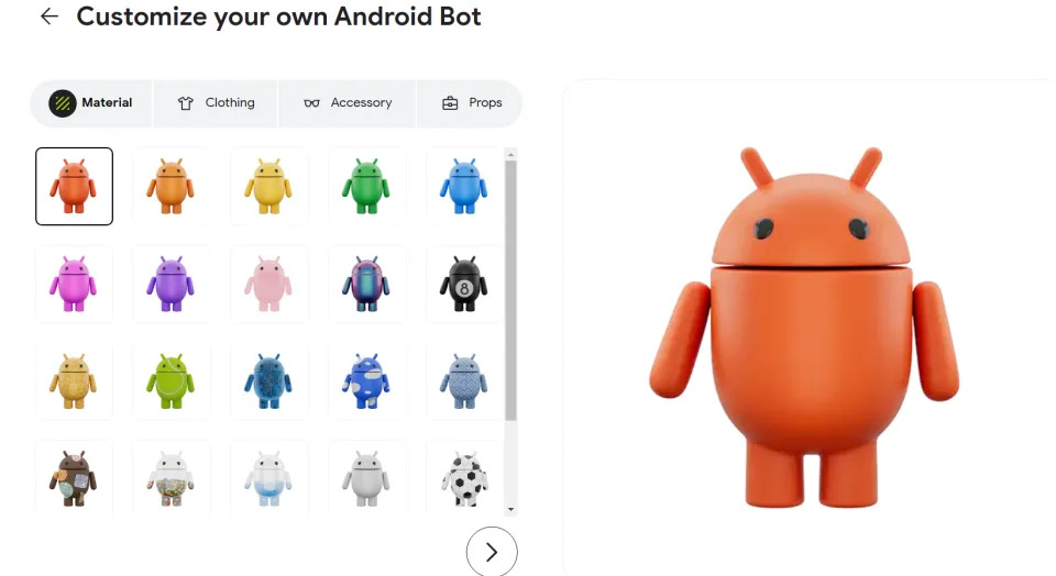 Google's new Android bot customizer tool on the web