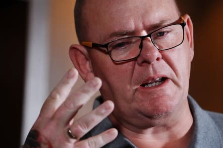 Tim Dunn, the father of British teen Harry Dunn, speaks at a news conference in New York City